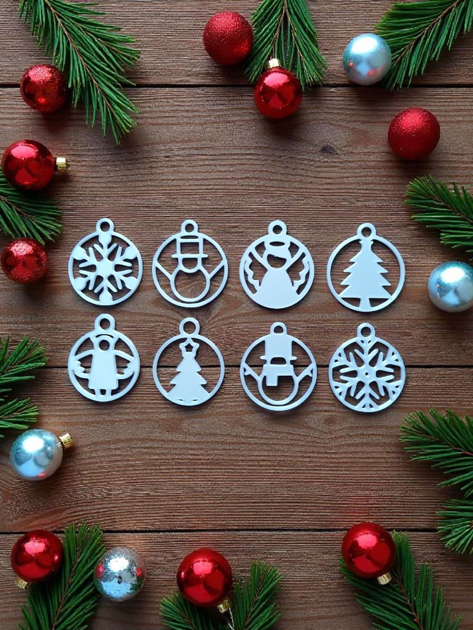 Adornos minimalistas para el árbol de Navidad X8