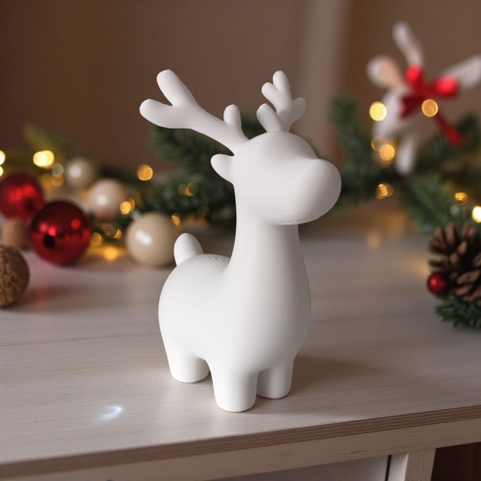 Bonita decoración minimalista de reno navideño