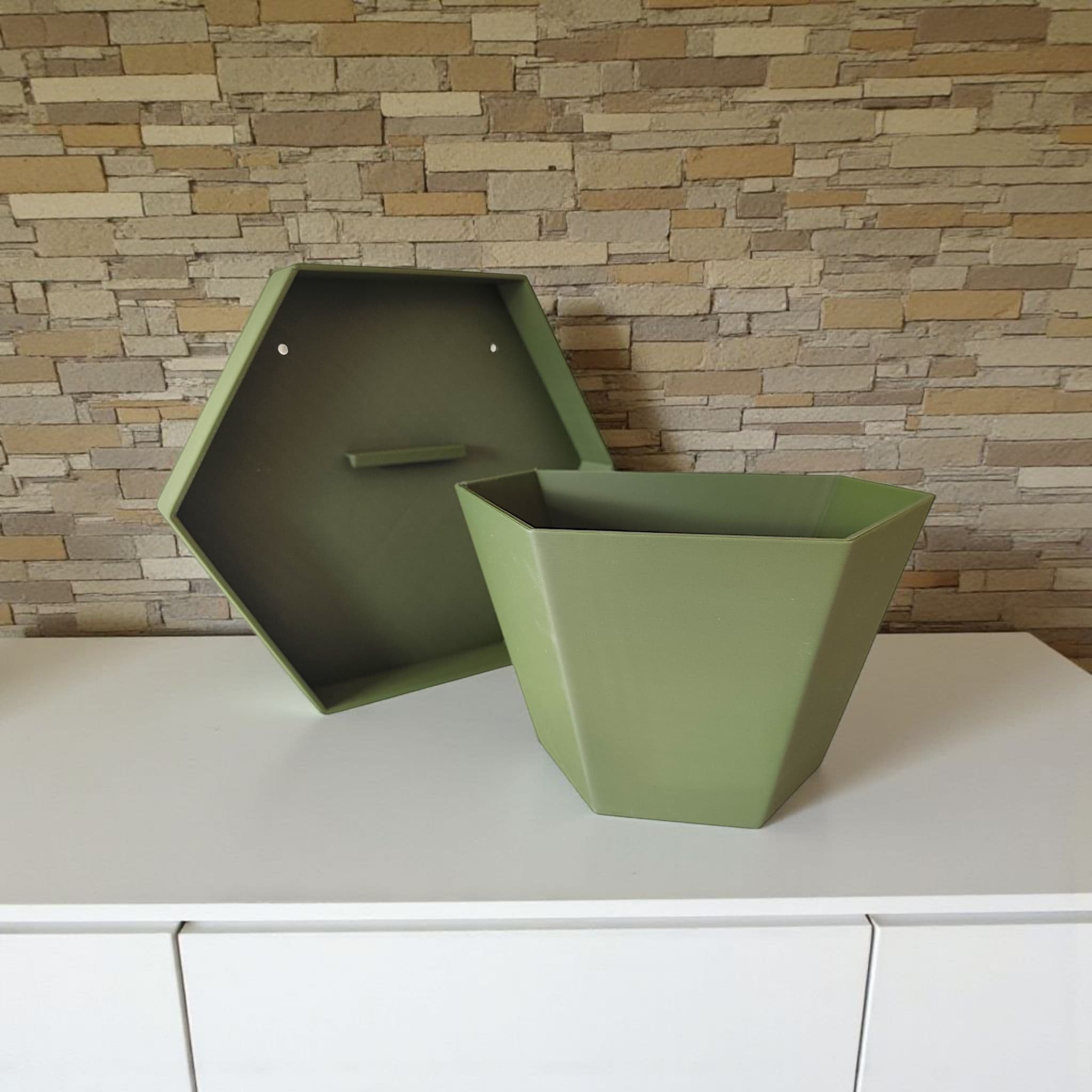 Maceta geométrica de pared para jardines de hierbas